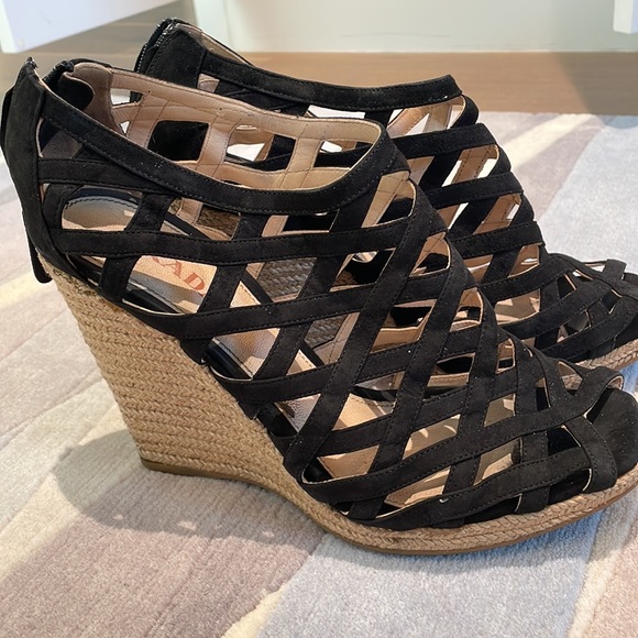 Prada Cage Black Suede Sandals size 40 Espandrilles - Picture 4 of 5
